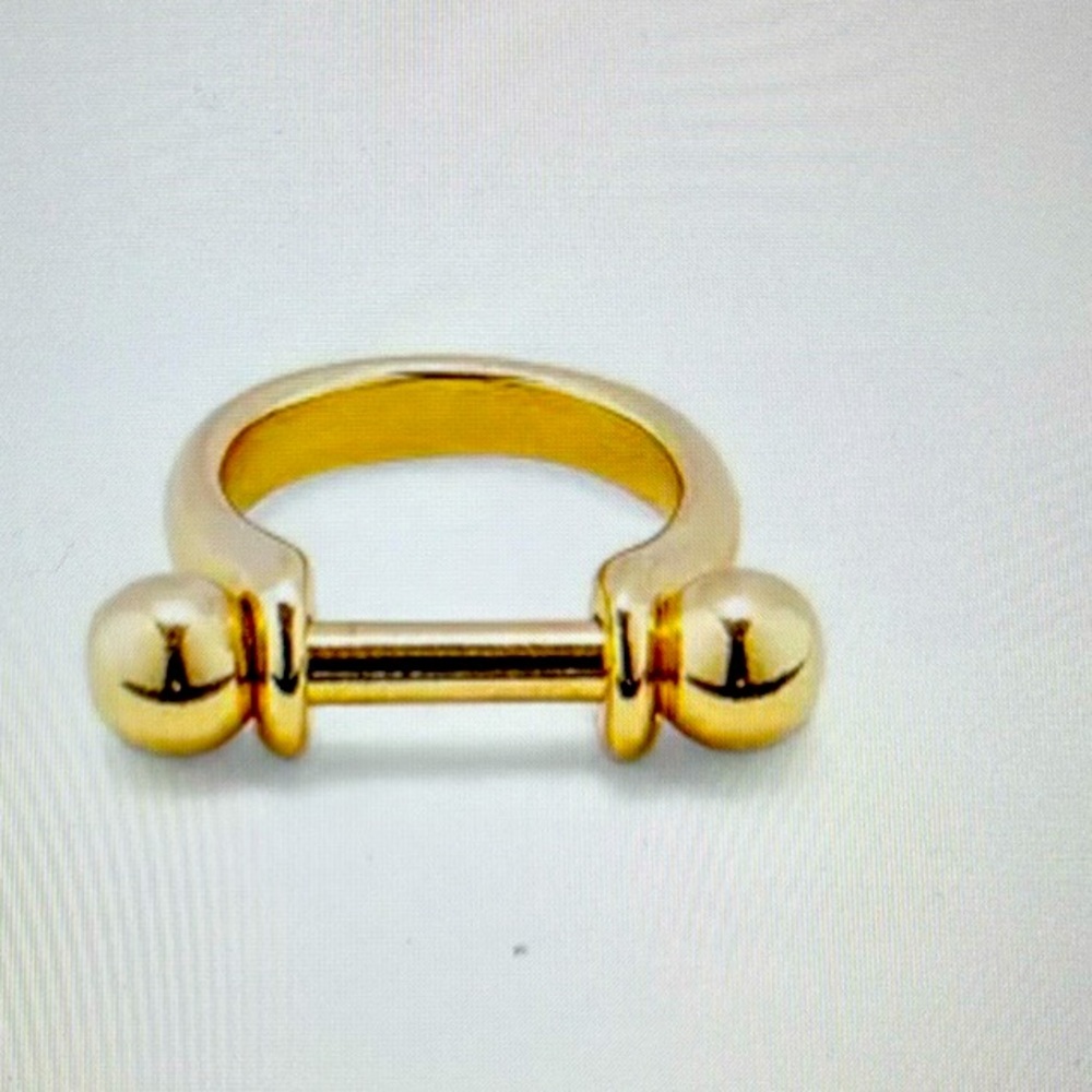 Brand New - UNO de 50 Gold Tone Bar Ring